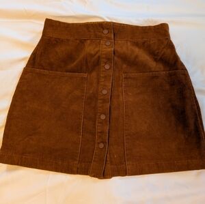 Burnt Orange Mini Skirt High Waist